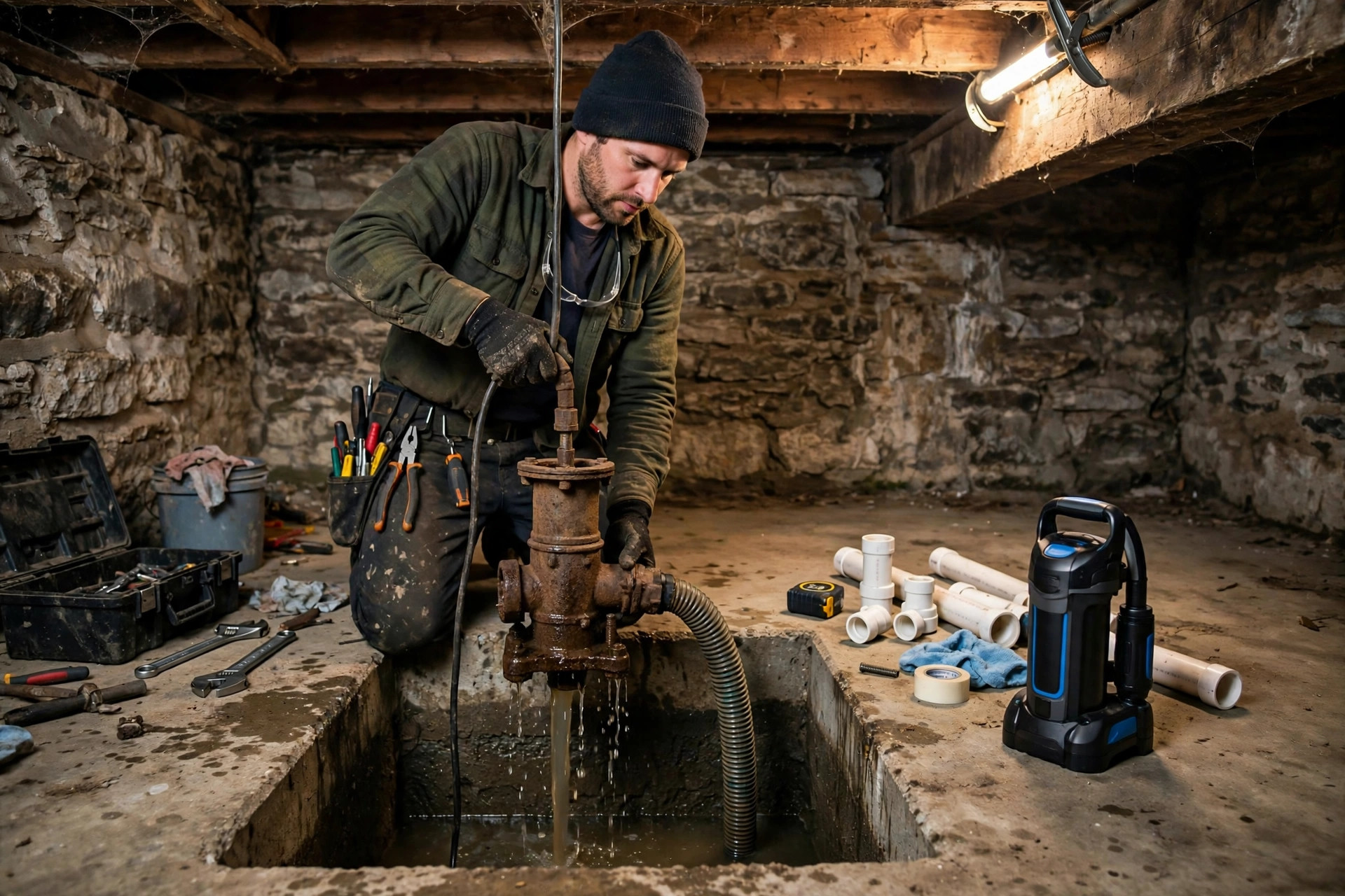 Replacing an Old Sump Pump in a Detroit Historic District Home
